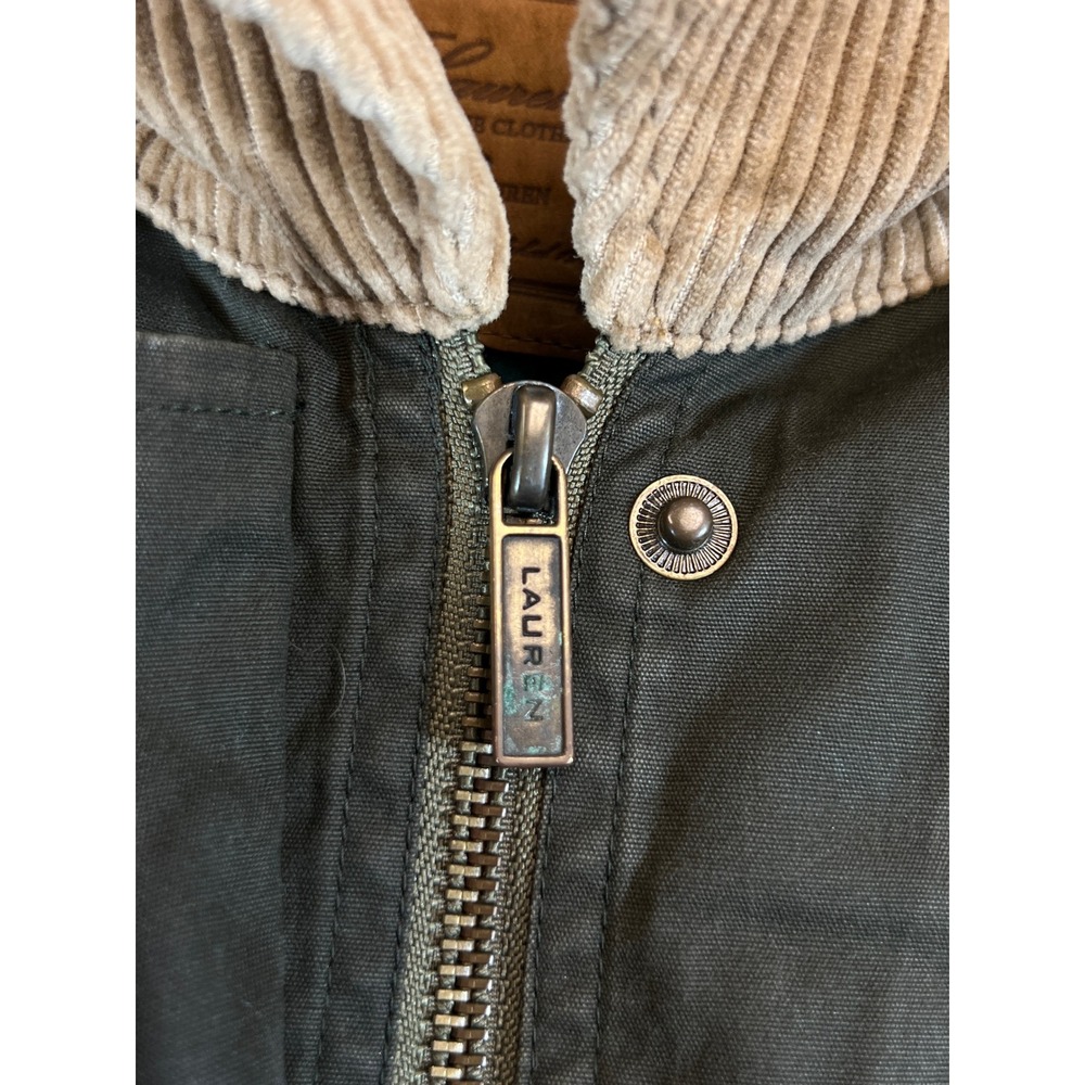 Lauren Ralph Lauren Green Field Barn Jacket Equestrian Blanket Lined Women Large - Picture 7 of 13